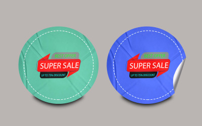Sale Discount Banner Tag Sticker Design -2