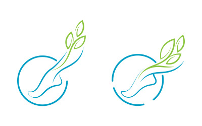Diseño de ilustración de icono vectorial de plantilla de logotipo de cuidado de pies sanos V.18