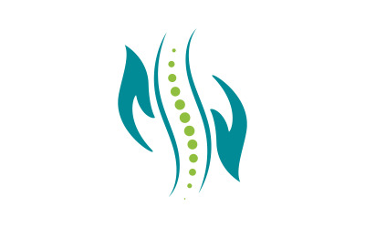 Modèle de conception de logo d&amp;#39;icône vectorielle chiropratique saine v.22
