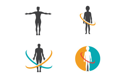 Modèle de conception de logo d&amp;#39;icône vectorielle chiropratique saine v.28