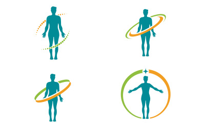 Modèle de conception de logo d&amp;#39;icône vectorielle chiropratique saine v.29