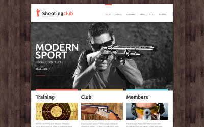 Modelo de site responsivo de tiro