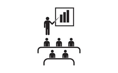 Coach d&amp;#39;affaires en formation, illustration de conception d&amp;#39;icône vectorielle v.1