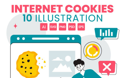 10 Illustrazione della tecnologia dei cookie di Internet