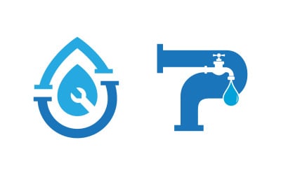 Plumbing services water logo Vector icon design illustration v.8
