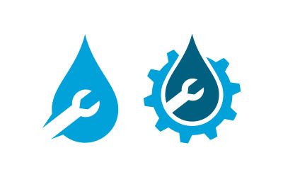 Usługi hydrauliczne logo wody Ikona wektorowa ilustracja projektowa v.4