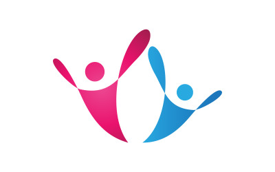 Community adoption care network and social icon illustration logo design v.14