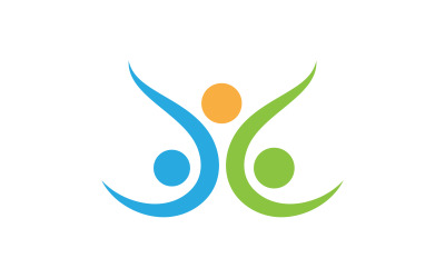 Community adoption care network and social icon illustration logo design v.18