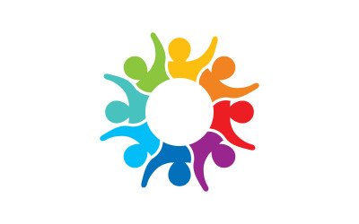 Community adoption care network and social icon illustration logo design v.25