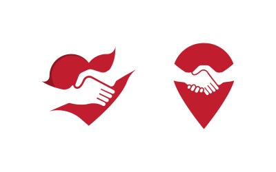 Community adoption care network and social icon illustration logo design v.32