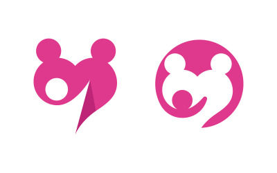 Community adoption care network and social icon illustration logo design v.36