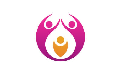 Community adoption care network and social icon illustration logo design v.38