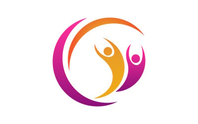 Community adoption care network and social icon illustration logo design v.41