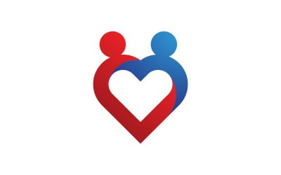 Community adoption care network and social icon illustration logo design v.45