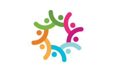 Community adoption care network and social icon illustration logo design v.6