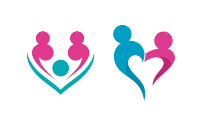 Community Adoption Care Network und Logodesign mit sozialen Symbolen v.37