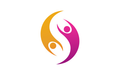 Community Adoption Care Network und Logodesign mit sozialen Symbolen, v.40
