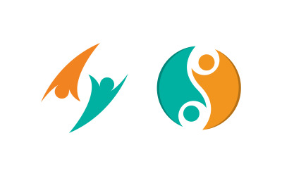 Community Adoption Care Network und Logodesign mit sozialer Symbolillustration v.28
