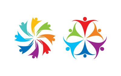 Community Adoption Care Network und Logodesign mit sozialer Symbolillustration, v.33
