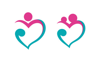 Community Adoption Care Network und Logodesign mit sozialer Symbolillustration, v.35