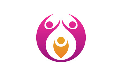 Community Adoption Care Network und Logodesign mit sozialer Symbolillustration, v.38