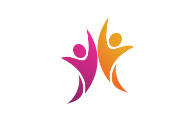 Community-Adoptionsbetreuungsnetzwerk und Logodesign mit sozialer Symbolillustration, v.39