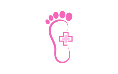 Diseño de ilustración de icono vectorial de plantilla de logotipo de cuidado de pies sanos V.39