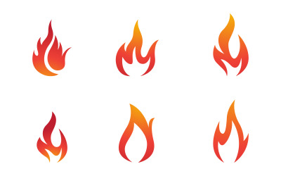 Fire Flame Danger icon vector design template v.1