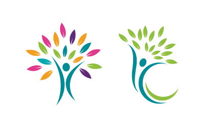 Healthy Human character logo illustration vector design v.1