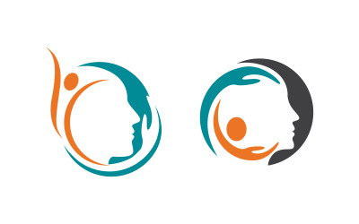Ilustración del logotipo del personaje humano sano, diseño vectorial v.2