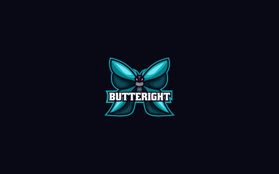 Logotipo de mascota simple de Butteright
