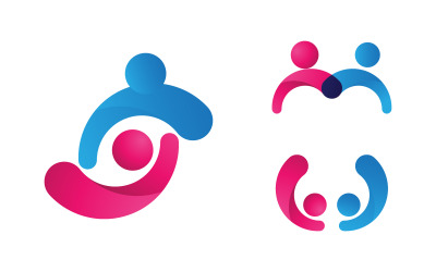 Projekt logo sieci opieki adopcyjnej i ikony społecznej v.9