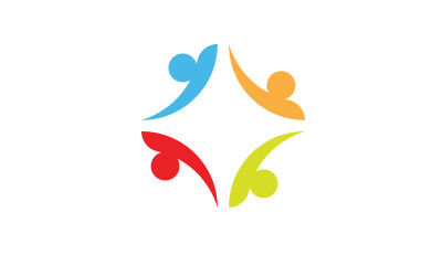 Projekt logo sieci opieki adopcyjnej społeczności i ikony społecznej v.20