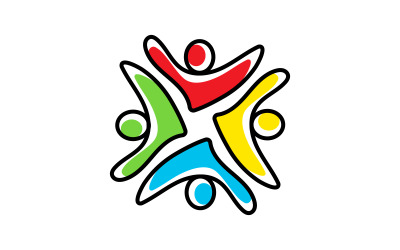 Projekt logo sieci opieki adopcyjnej społeczności i ikony społecznej v.22