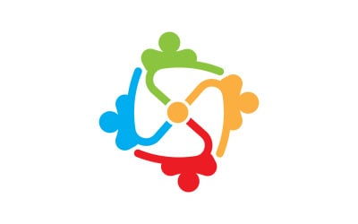 Projekt logo sieci opieki adopcyjnej społeczności i ikony społecznej v.26