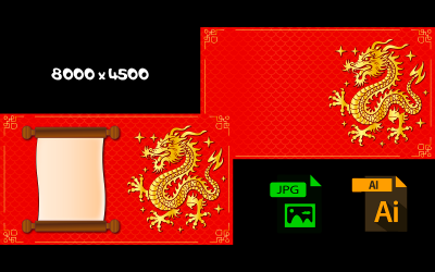 Dragon. Illustration of a dragon on a red background.