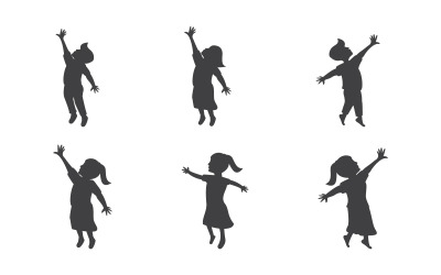 Happy kids Playing concept vector illustration Logo design v.7