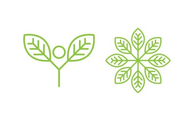 Modello di progettazione dell&amp;#39;elemento concettuale della natura dell&amp;#39;ecologia delle foglie degli alberi v.17