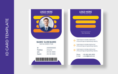 Elegáns lila vállalati igazolvány kialakítás