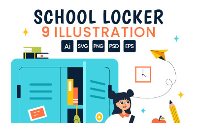 9 School Locker Room Illustration