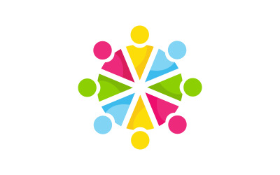 Community care and social icon illustration logo design v.7