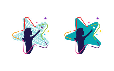 Happy kids zone concept vector illustration icon Logo design v.8