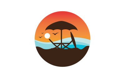 Icona della palma modello logo spiaggia estiva v.27