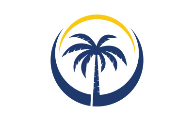 Ikona palmy letní plážové logo šablona v.2