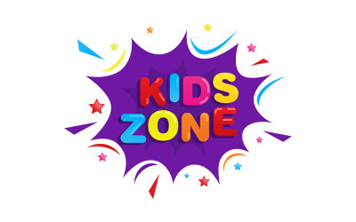 Illustrazione vettoriale del concetto di zona bambini felici icona Logo design v.3