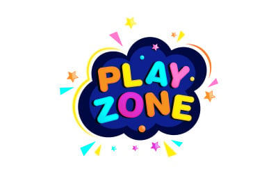 Illustrazione vettoriale del concetto di zona per bambini felici icona Logo design v.5