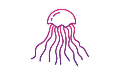 Medusa carina illustrazione Logo design template v.4