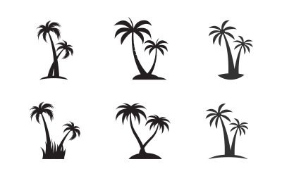 Modello di logo della spiaggia estiva con icona di palma v.15