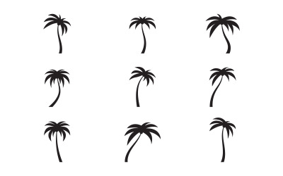 Modello di logo estivo per spiaggia con icona di palma v.13
