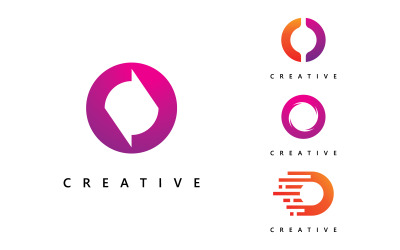 Modello vettoriale del logo della lettera O, design creativo del logo iniziale della lettera O 15